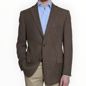 PRONTO UOMO Men's Blazer Sport Coat Two Button Jacket 42R Brown Velvet Corduroy